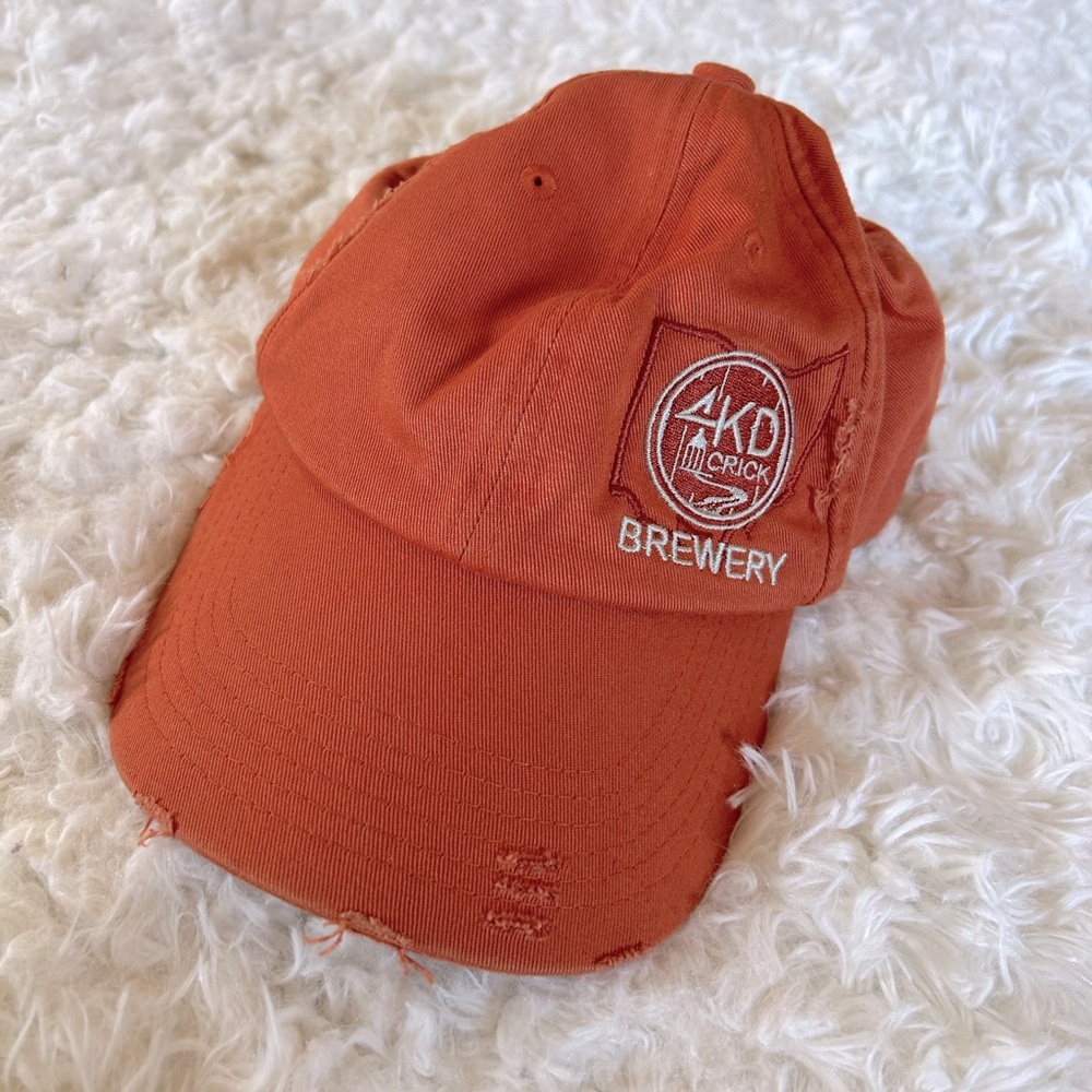 4kd Crick Brewery Distressed Orange Baseball Hat Cap